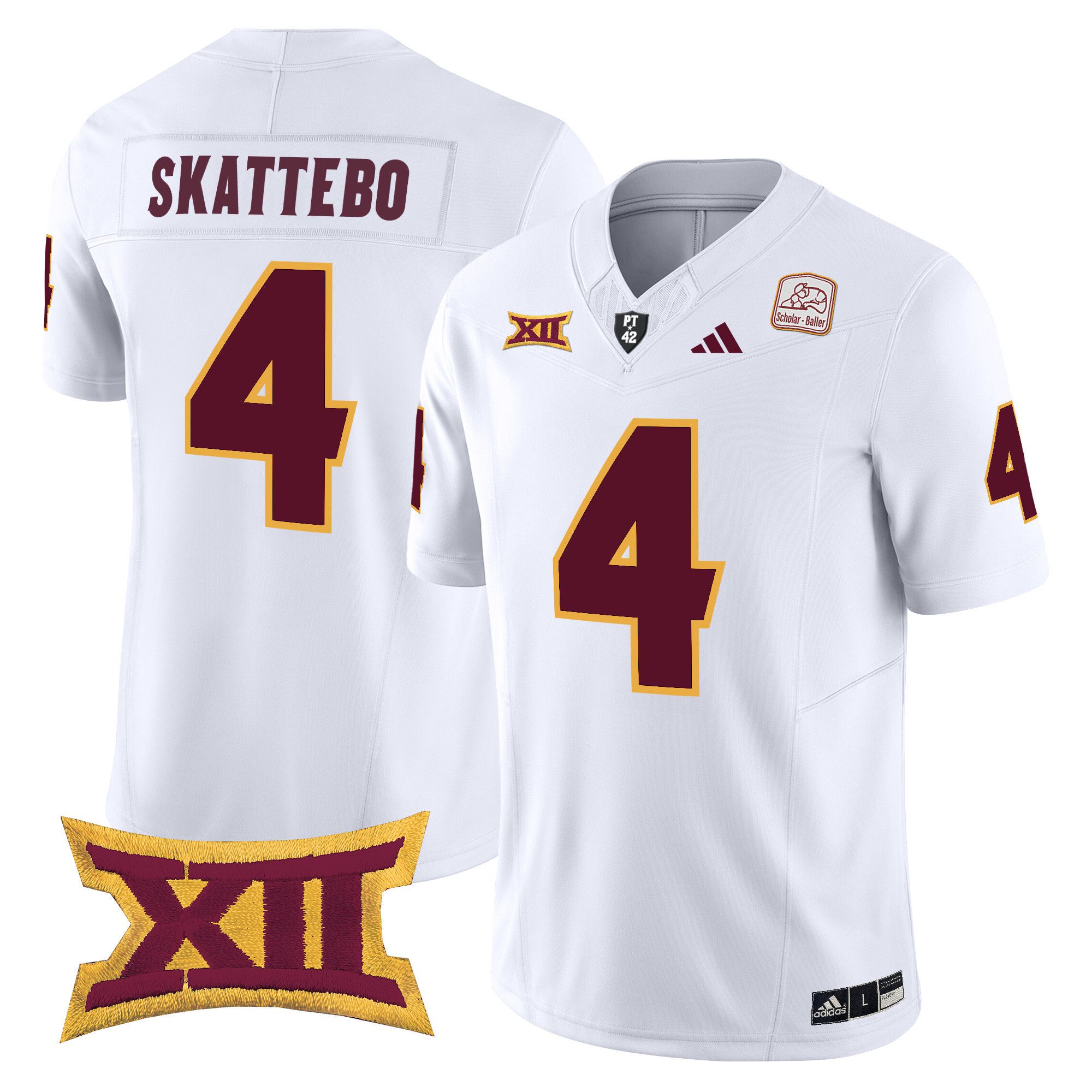 Men Arizona State Sun Devils #4 Skattebo White Red 2024 Vapor Limited NCAA Jersey